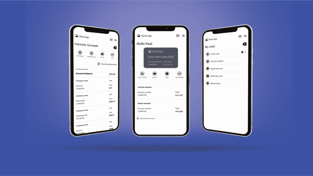 banking app screens repeated